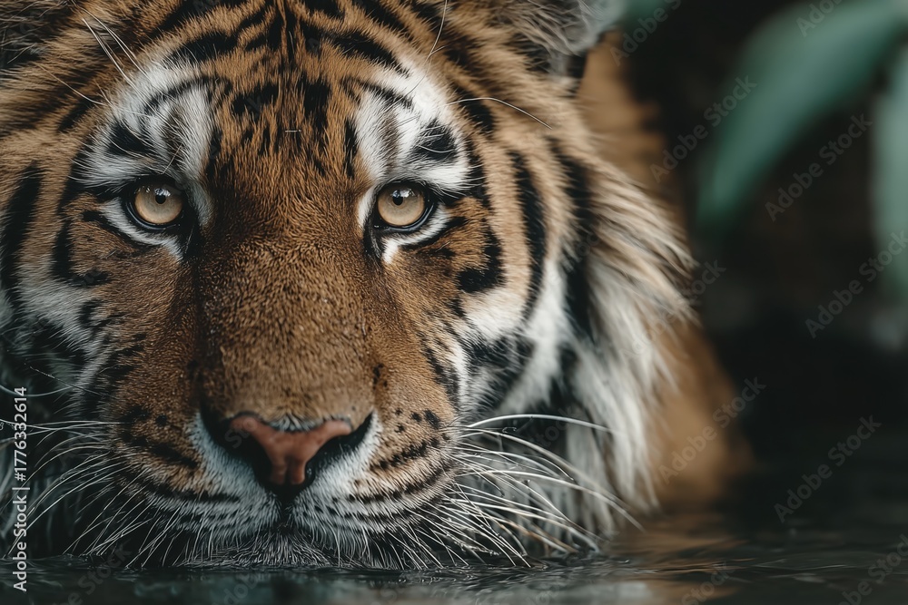 Fototapeta premium Close-Up of a Tiger in Water