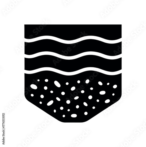 sediment flat black solid vector illustration isolated on white background