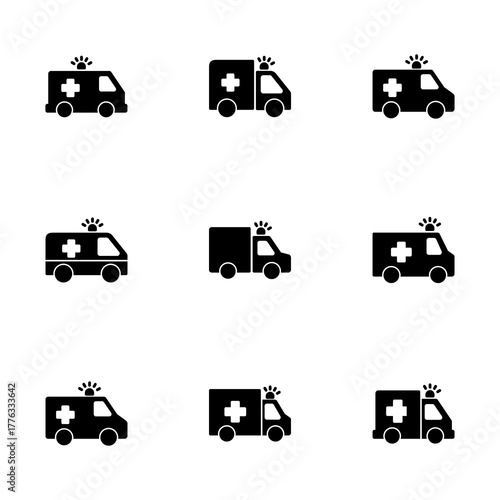 Ambulance Icon vector isolated on white background. Ambulance Icon Design. ambulance truck icon vector