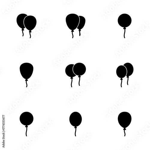 Balloon icon vector isolated on white background. party balloon icon decoration birthday vector. Balloon vector icon