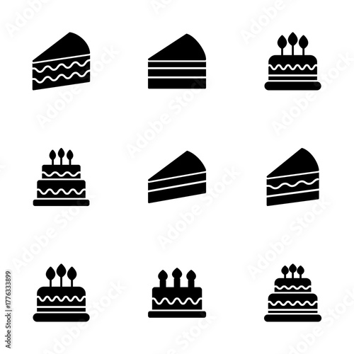 Cake icon vector isolated on white background. Cake vector. Birthday cake icon