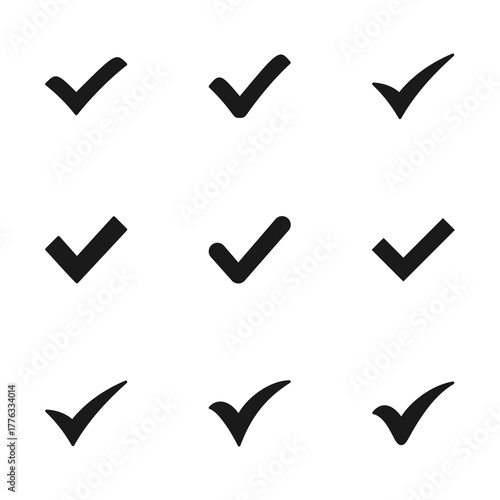 Check icon vector isolated on white background. check mark icon. check list button icon. Tick