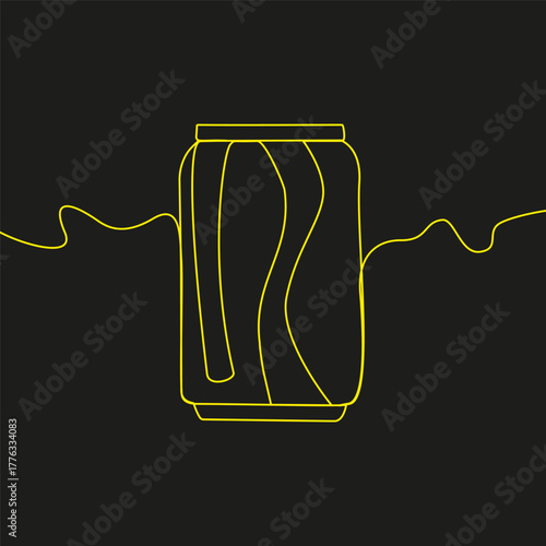 Jar curve icon. Sleek feline symbol. Golden outline detail. Vector pet emblem