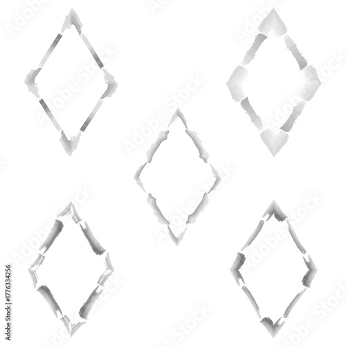 Diamond set icon. Shaded vector pattern. Gray tone shape. White background display