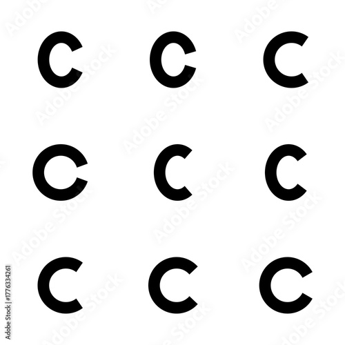 Copyright icon vector isolated on white background. copyright symbols