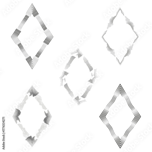 Diamond pattern icon. Line vector array. Gray outline form. White background display