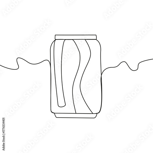 Jar outline icon. Wavy vector line. Black contour shape. White background figure