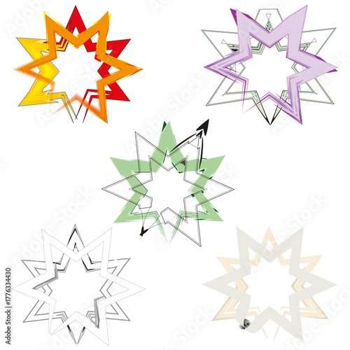 Star explosion icon. Multicolor vector design. Radial burst shape. White background display