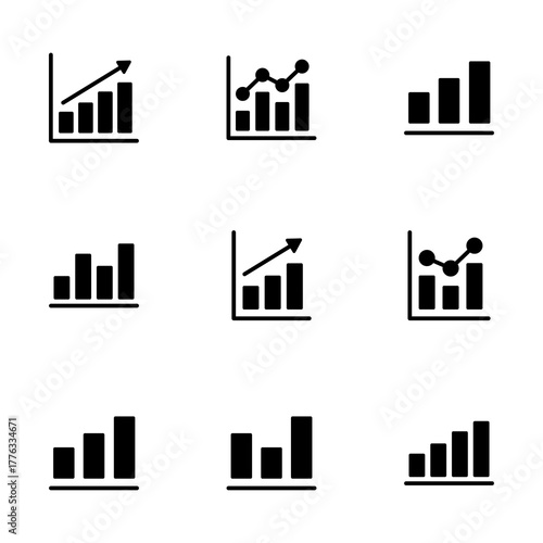 Growing graph Icon vector isolated on white background. Chart icon. Graph vector