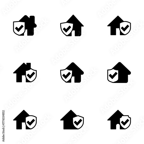 House insurance icon vector isolated on white background. house protection icon.
