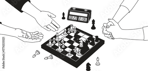Chess game tournament strategy board game competition concept