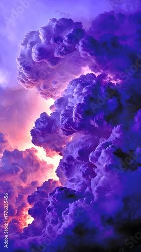 midgard. Dark purple storm clouds gathering before rainfall, dramatic sky formation, natural weather phenomenon. travel magazines, destination branding, designed for travel destination branding.