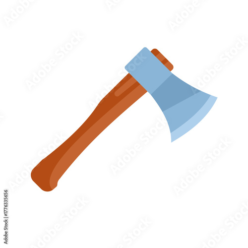 Wood cutting axe tool -  vector icon