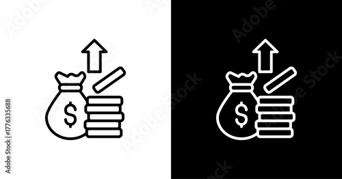 Wealth  White Icon Set Design