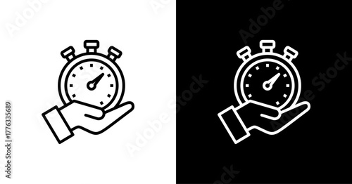 Punctuality  White Icon Set Design