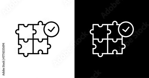 Puzzle Solution  White Icon Set Design