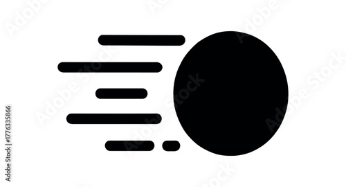 motion flat black solid vector illustration isolated on white background