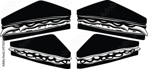 Delicious sandwiches vector illustration food and lunch design