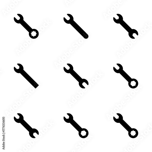 wrench icon vector isolated on white background. Wrench vector icon. Spanner symbol