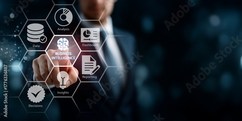 Business Intelligence (BI) and Data Analysis Concept