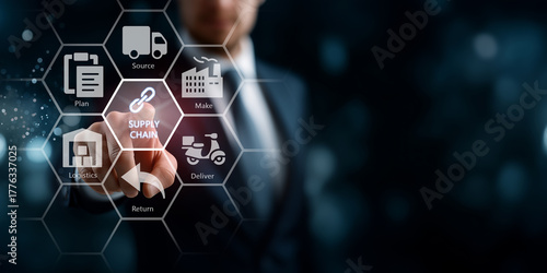 Supply Chain Management and Logistics Concept,Copy Space