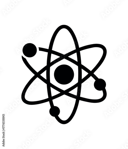 nucleus flat black solid vector illustration isolated on white background