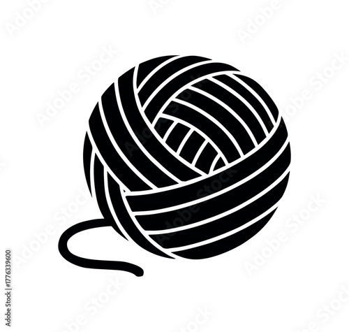 linen string flat black solid vector illustration isolated on white background