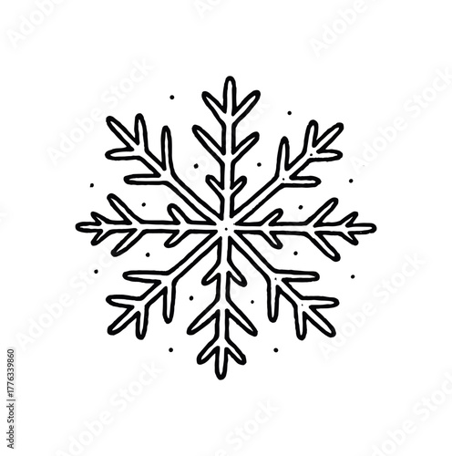 handdrawn cute doodle style frost crystal vector line illustration