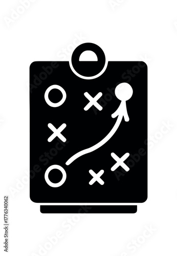 strategic organizer flat black solid vector illustration isolated on white background