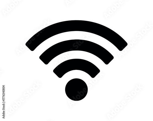wifi signal icon flat black solid vector illustration isolated on white background