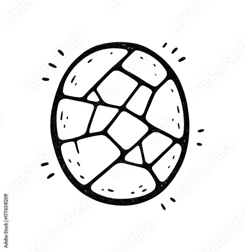 handdrawn cute doodle style stone intarsia vector line illustration