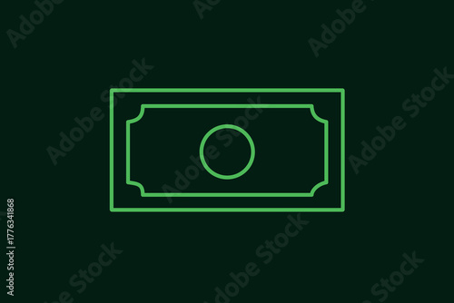 banknote illustration in flat style design. Vector illustration.	