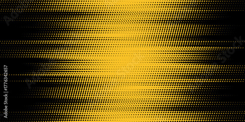 Yellow and black backdrop with dot halftone pattern element. Abstract brush grunge background. retro comic concept for your graphic design, banner or poster See Less