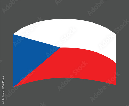 Czechia National Europe Flag Symbol Icon Vector Illustration Abstract Design Element