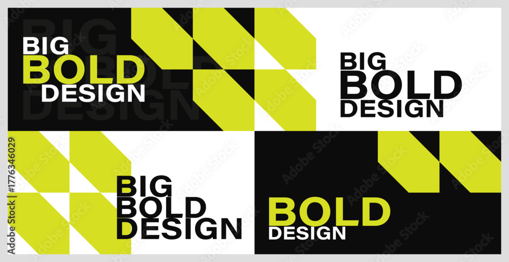 Fototapeta premium Bold Design Layout with Abstract Geometric Shapes Vector Illustration