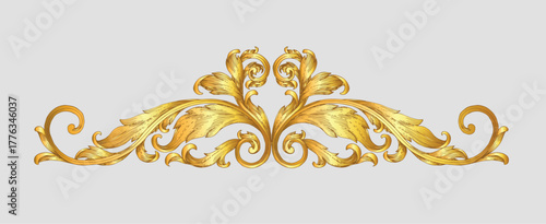 Ornamental Gold Flourish Frame Border Divider Vector