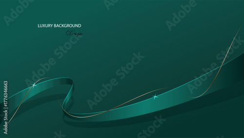 Green emerald abstract background vector design. Green background with line and shape decoration. Modern green. Suit for banner, backdrop, certificate, award, invitation, presentation, poster, etc