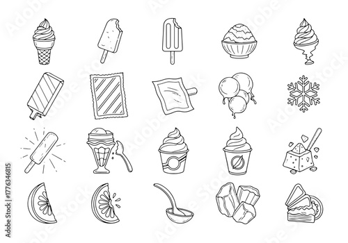 Frozen Dessert Icons for Summer Treats