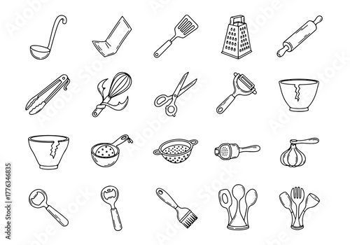 Kitchen Tool Icons for Cooking Guides