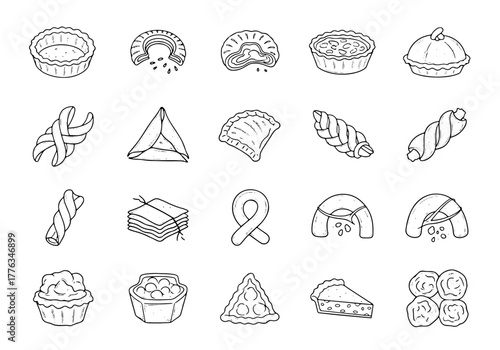 Tart and Pastry Icons for Bakery Use