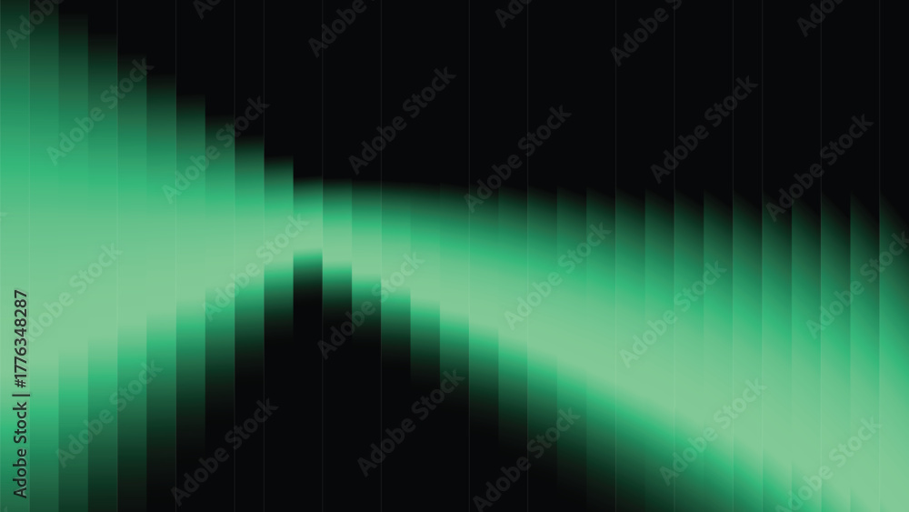 Obraz premium Abstract green glass light wave reflection background and Mint green lines wave reflection background design