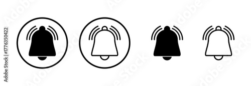 Bell icon logo design. Notification sign and symbol for web site design