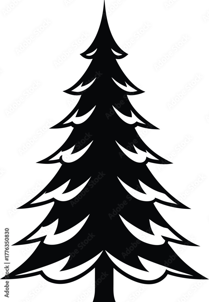 Obraz premium christmas tree silhouette