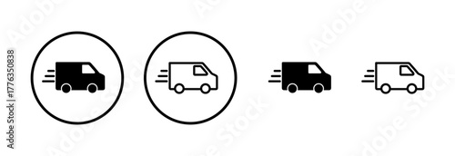 Delivery truck icon logo design. Delivery truck sign and symbol. Shipping fast delivery icon