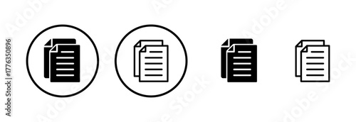 Document icon logo design. Paper sign and symbol. File Icon
