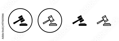 Gavel icon logo design. judge gavel sign and symbol. law icon. auction hammer