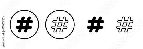 Hashtag icon logo design. hashtag sign and symbol