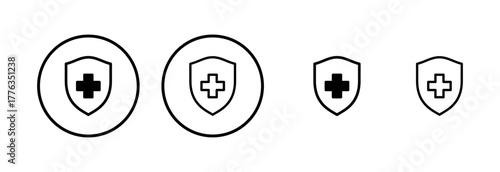Health insurance icon logo design. Insurance health document sign and symbol