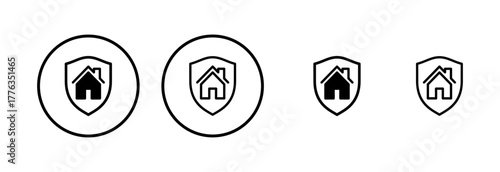 house insurance icon logo design. house protection sign and symbol