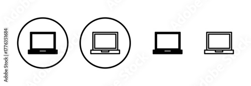 Laptop icon logo design. computer sign and symbol